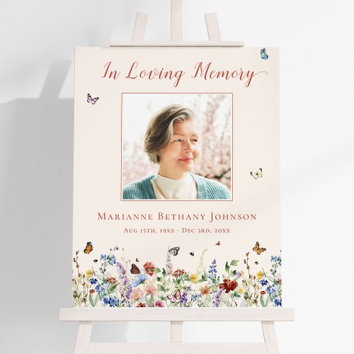 Modern Wildflower Memorial Funeral Welcome