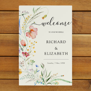 Modern Wildflower Minimal Elegant Wedding Foam Board