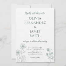 Modern Wildflower Minimal Sage Green Wedding