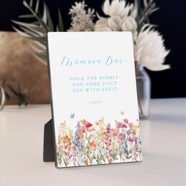 Modern, Wildflower Momosa Bar Baby Shower Plaque (Creator Uploaded)