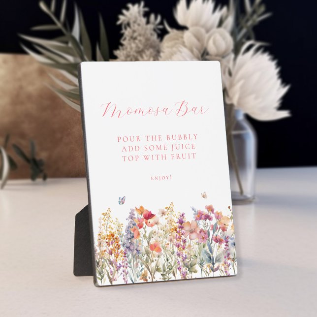 Modern, Wildflower Momosa Bar Baby Shower Plaque (Creator Uploaded)