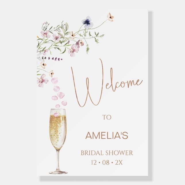 Modern Wildflower Petals Bridal Shower Foam Boards (Front)