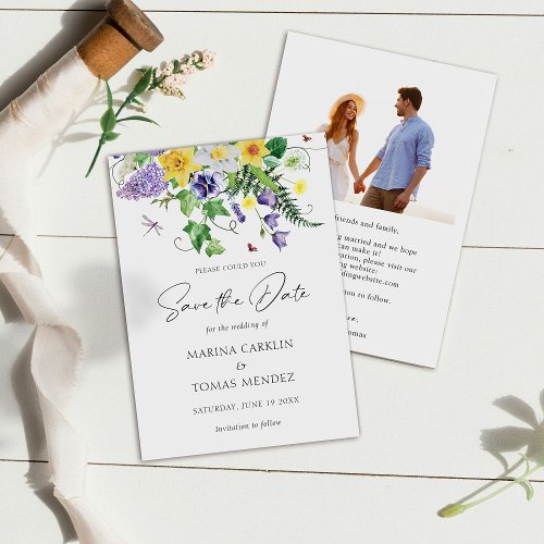 Modern Wildflower Save The Date