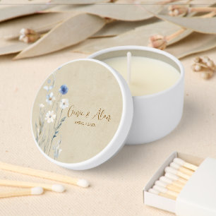 Modern Wildflower Script Mini Candle Favors