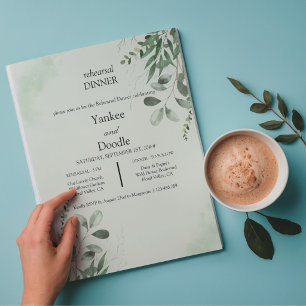 Modern wildflower spring wedding Dinner Invitation