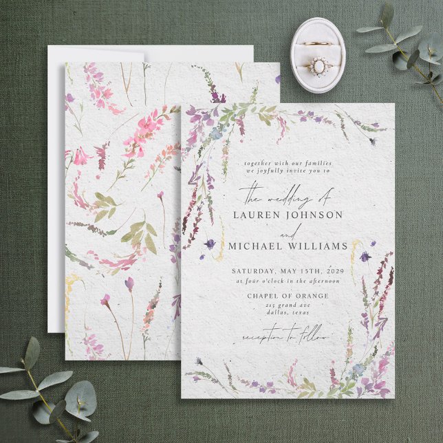 Modern Wildflower Watercolor Invitation (Creator Uploaded)