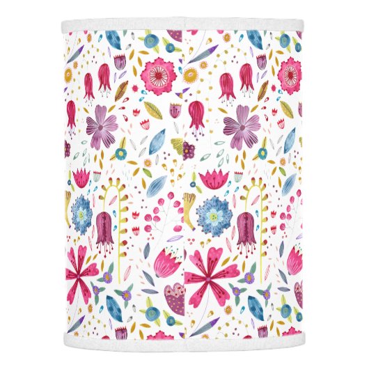 Modern Wildflower Watercolor Lamp Shade (Back)