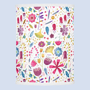 Modern Wildflower Watercolor Lamp Shade