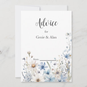 Modern Wildflower Wedding Advice Card