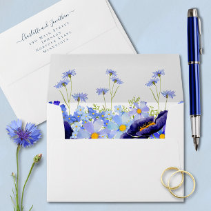 Modern Wildflower Wedding Envelope