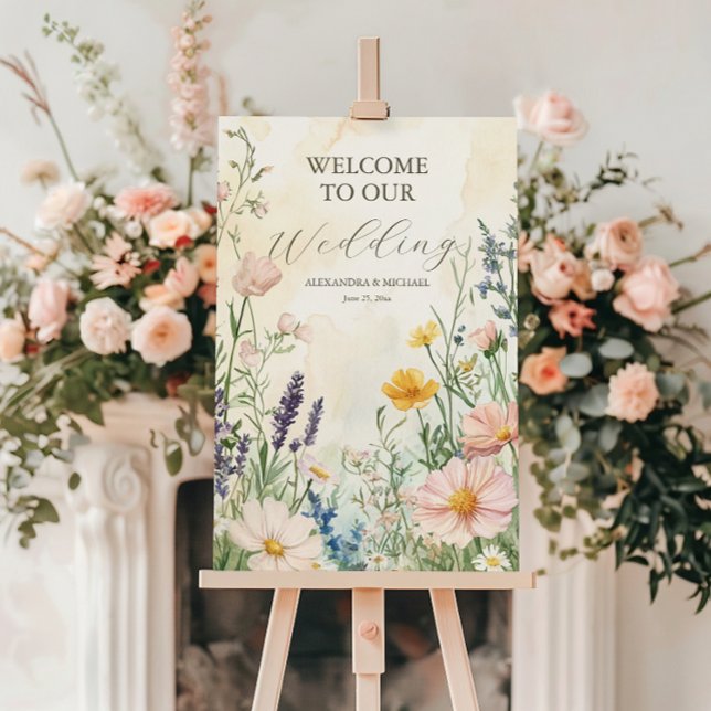 Modern Wildflower  Wedding Foam Board (Creator Uploaded)