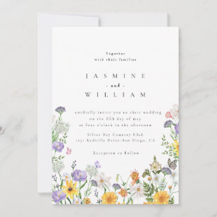 Modern Wildflower  Wedding  Invitation
