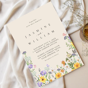 Modern Wildflower Wedding Invitation