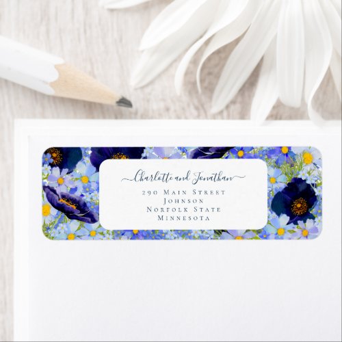 Modern Wildflower Wedding Label