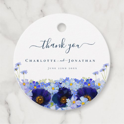 Modern Wildflower Wedding Thank You Favor Tags