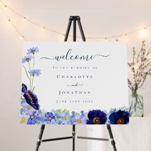 Modern Wildflower Wedding Welcome Foam Board