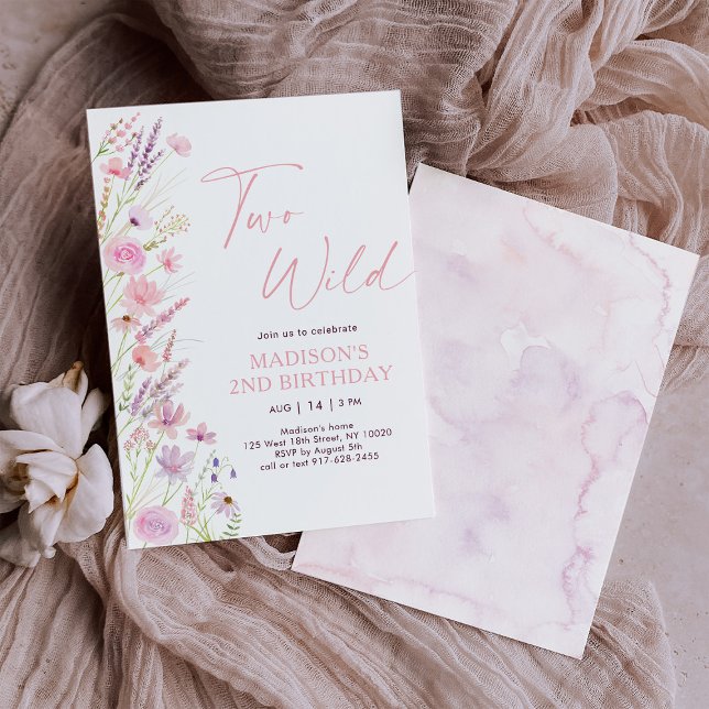 Modern Wildflowers 2nd Birthday Invitation (Creator Uploaded)