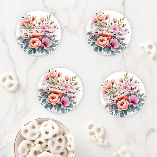 Modern Wildflowers Beautiful Luxury Collection Coaster Set (In Situ)