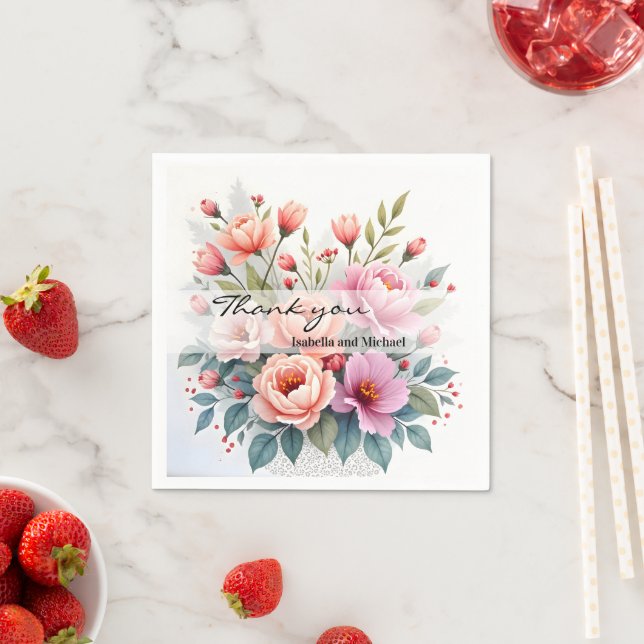 Modern Wildflowers Beautiful Luxury Collection Napkins (Insitu)