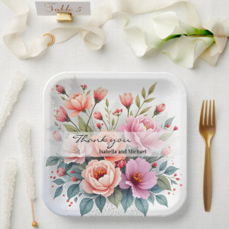 Modern Wildflowers Beautiful Luxury Collection Paper Plates