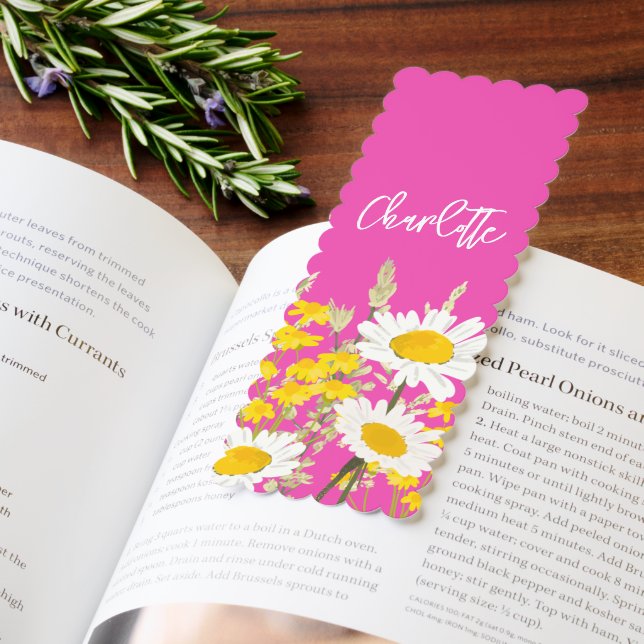 Modern Wildflowers Custom Monogram Bookmarks (Book)