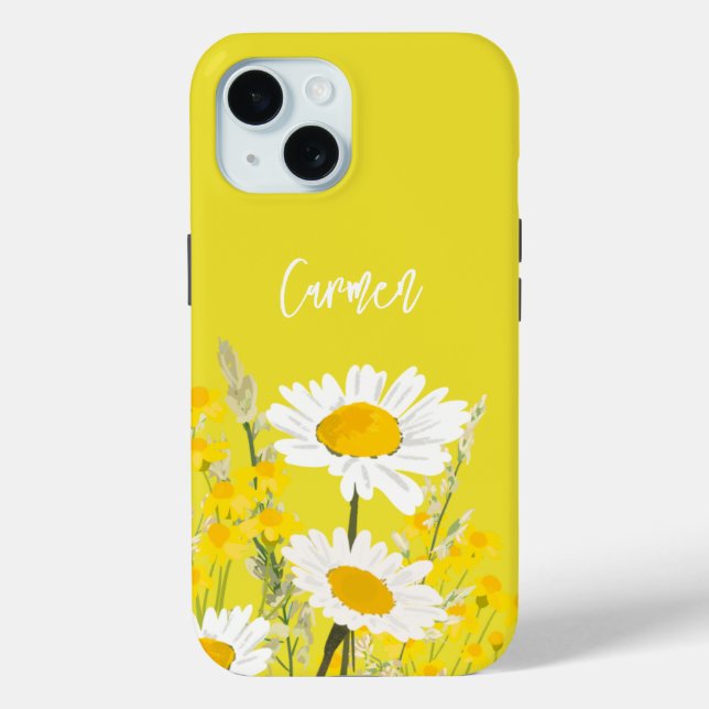 Modern Wildflowers Custom Monogram Case-Mate iPhone Case (Back)