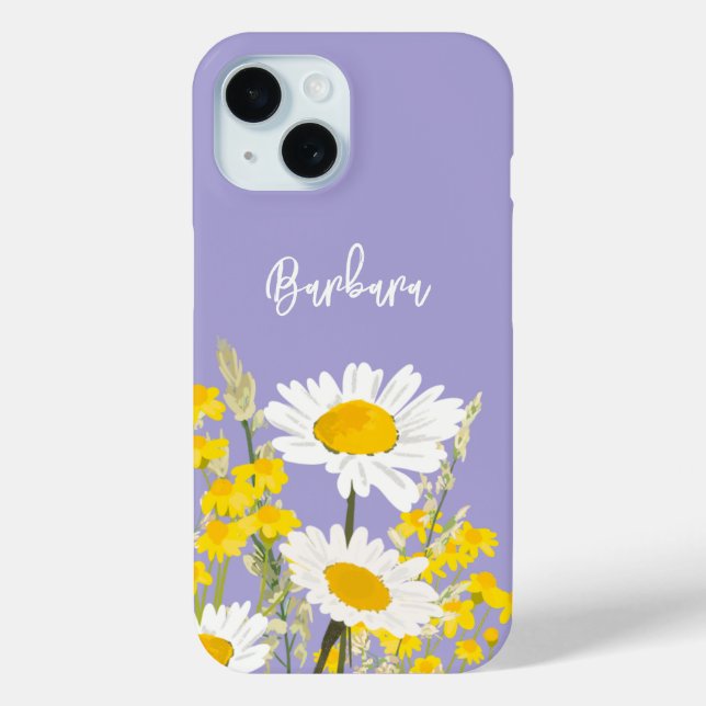 Modern Wildflowers Custom Monogram Case-Mate iPhone Case (Back)