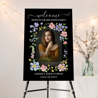 Modern Wildflowers Floral Grad Party photo Foam Board
