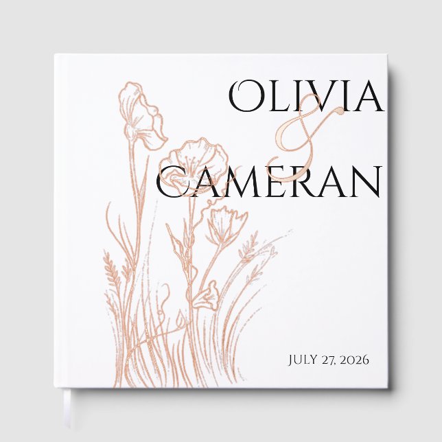Modern Wildflowers  Foil Guest Book (Front)