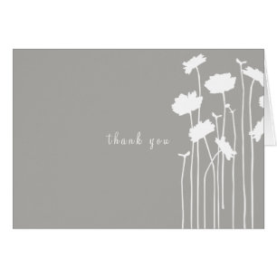 Modern Wildflowers Minimalist Thank You Cards