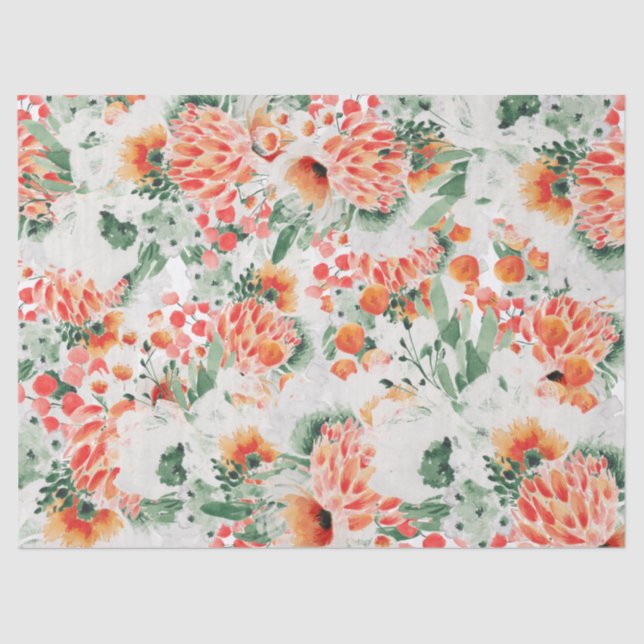 Modern Wildflowers Trendy Floral Tissue Paper (Front)