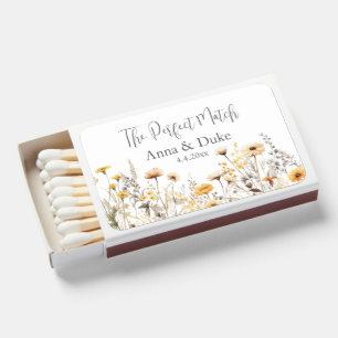 Modern Wildflowers Wedding Matchboxes