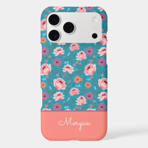 Modern Wildflowers with Name iPhone 17 Pro Max Case