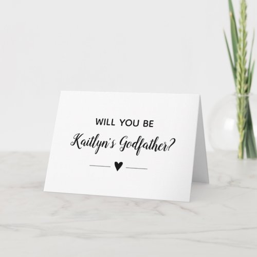 Modern Will You Be Childs Godmother Proposal Card