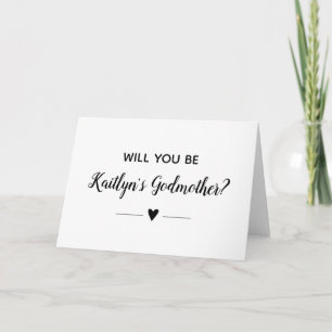 Modern Will You Be Child's Godmother Proposal Card