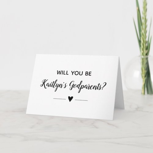 Modern Will You Be Childs Godparent Proposal Card