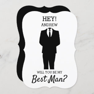 Modern Will You Be My Best Man? Wedding Invitation