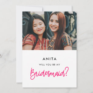 Modern Will you be my bridesmaid photo card
