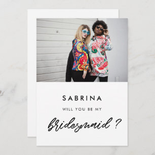Modern Will you be my bridesmaid photo card