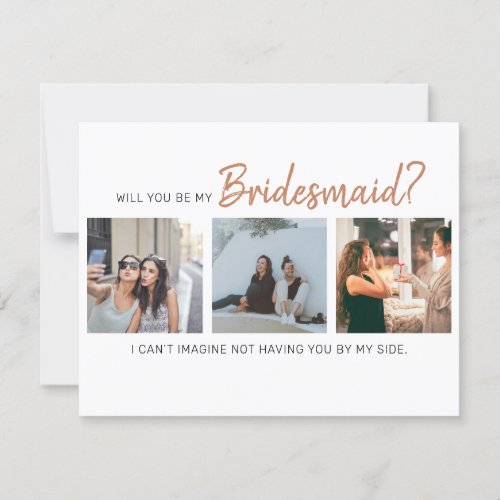 Modern Will You Be My Bridesmaid  Photo Collage