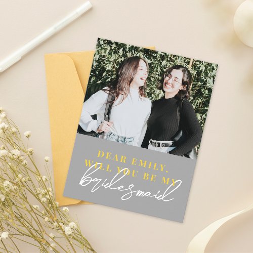 Modern Will You Be My Bridesmaid Proposal Card