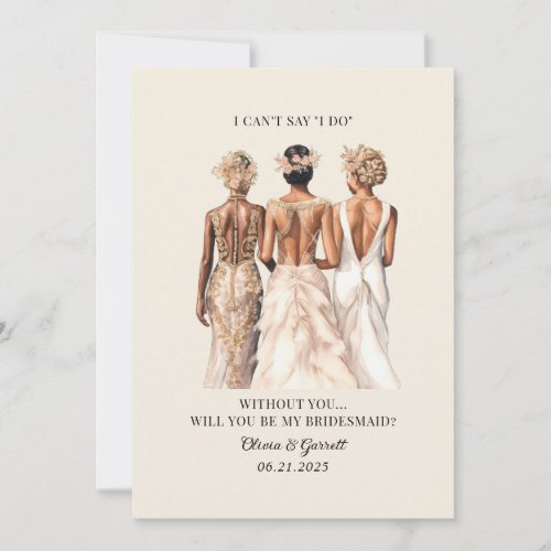 Modern Will You Be My Bridesmaid Proposal Invitation