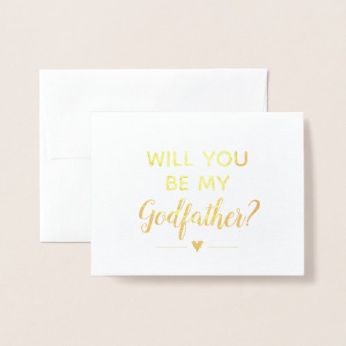 Modern Will You Be My Godfather Proposal Foil Card