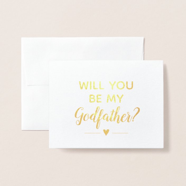 Modern Will You Be My Godfather Proposal Foil Card | Zazzle.com