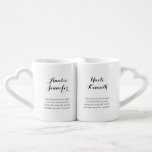 Modern Will You Be My Godmother Godfather Coffee Mug Set<br><div class="desc">Ask those special people in your life to be your child's godmother and godfather with this personalized nesting godparents coffee mug set. Customize these elegant black and white Baptism or Christening mugs on both the front and the back</div>