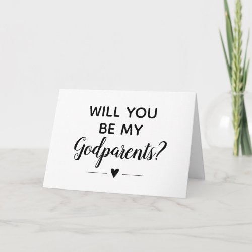 Modern Will You Be My Godparents Proposal Card