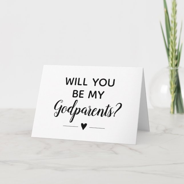 Modern Will You Be My Godparents Proposal Card (Front)
