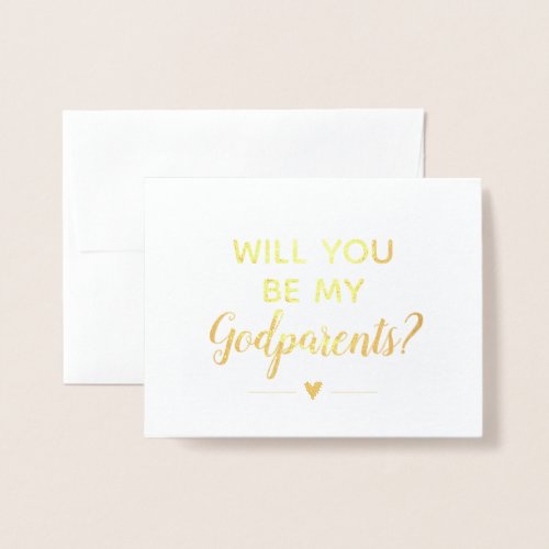Modern Will You Be My Godparents Proposal Foil Card