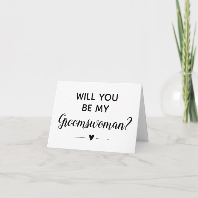 Modern Will You Be My Groomswoman Proposal Card (Front)