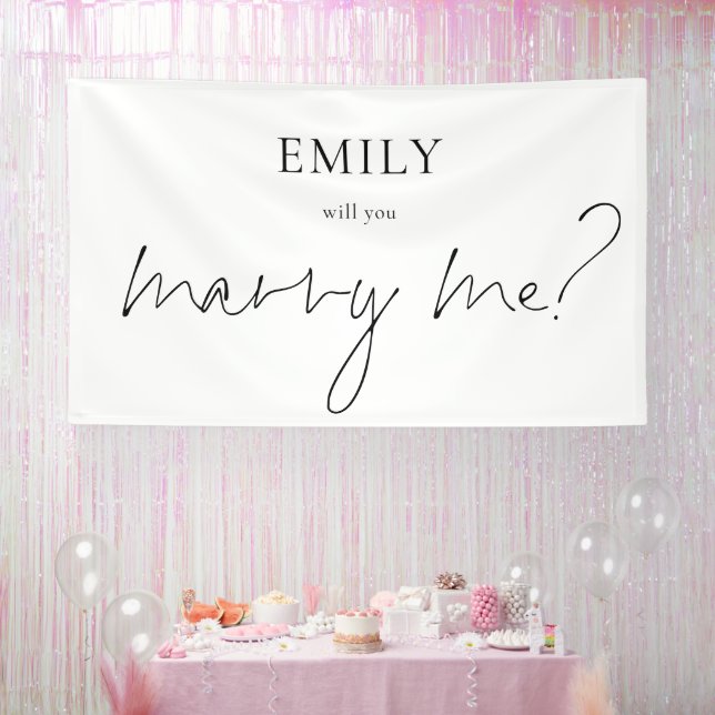 Modern Will You Marry Me Surprise Proposal Sign (Party)